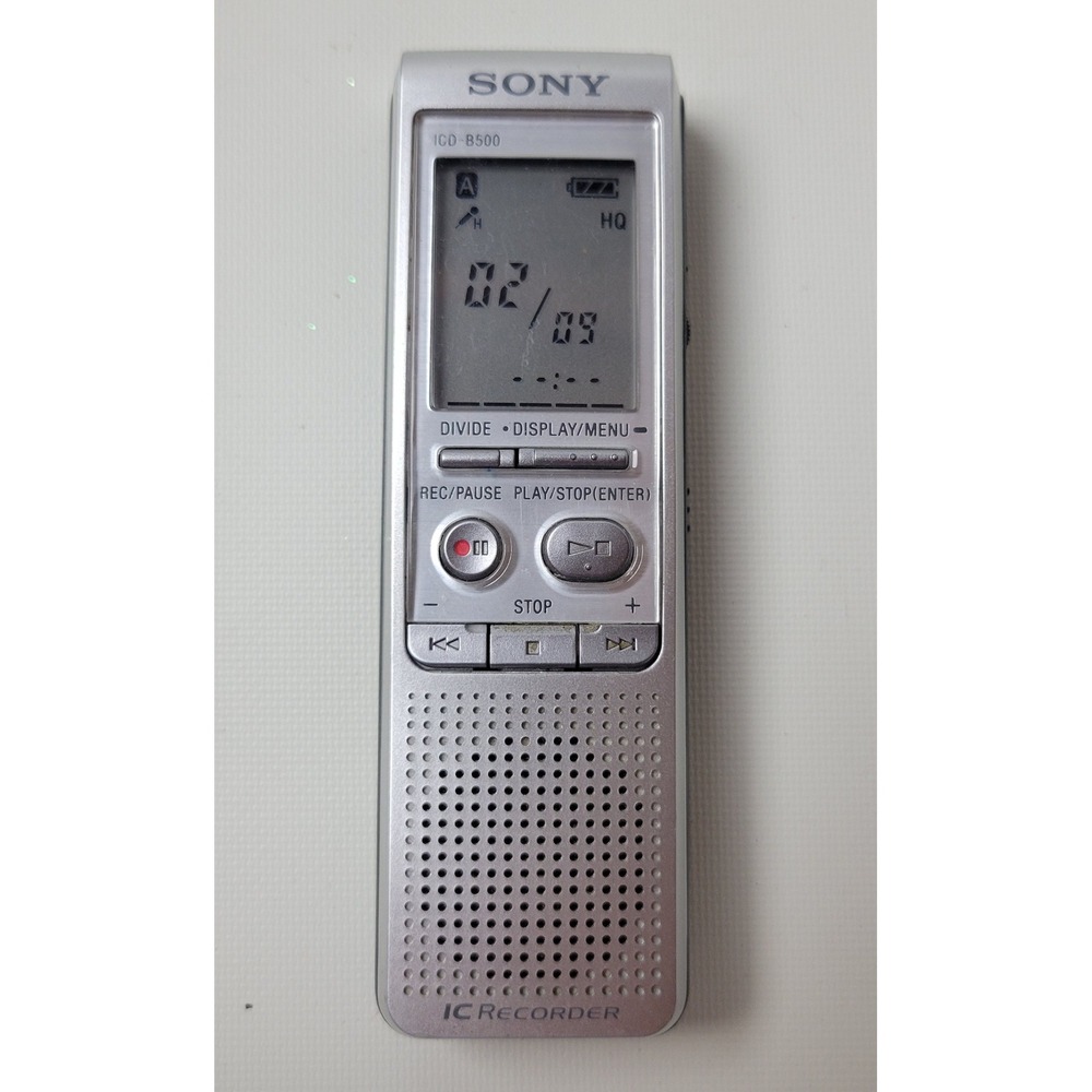 Sony ICD-B500 Digital Voice IC Recorder Silver Handheld Dictation Machine